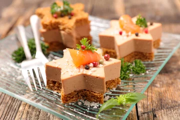 Tafelkleed christmas canape with gingerbread and foie gras © M.studio