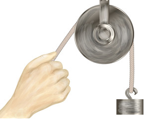 pulley and hand