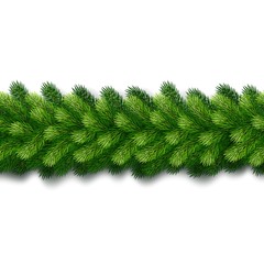 Detailed seamless Christmas garland of fir branches
