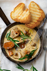 HERB AND MOZARELLA pine  MUSHROOMS