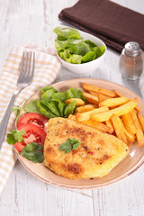fried chicken, cordon bleu