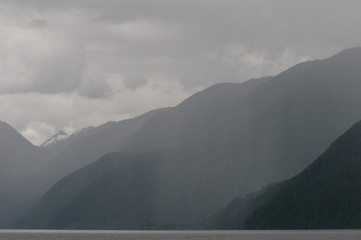Misty Pitt Lake & Mountains