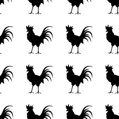 Black silhouette of the cock on white background.