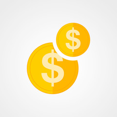 Gold coin icon. Vector illustration.