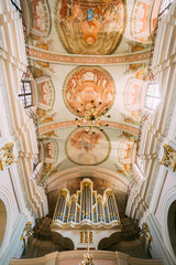 Fototapeta na wymiar Detail of Interior Cathedral of Saint Virgin Mary in Minsk, Belarus