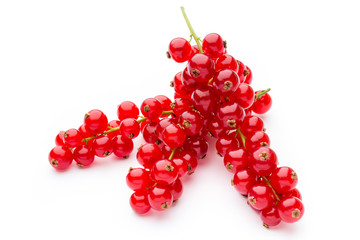 Red Currant close up isolated on white.