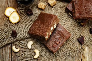 Chocolate banana cashew butter bars