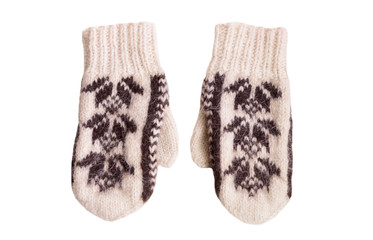 knitted gloves isolated