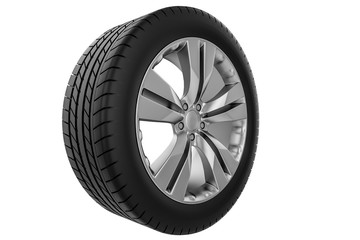 Obraz premium Car wheel. Isolated on white background
