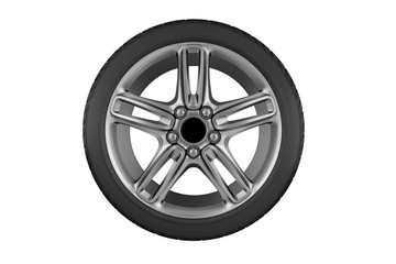 Obraz premium Car wheel. Isolated on white background