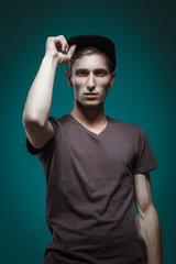Naklejka premium Model Tests For Handsome Man