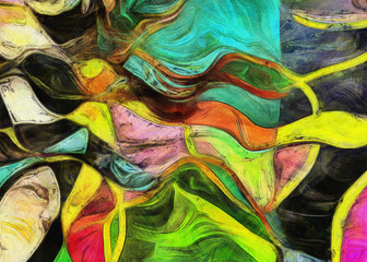 Swirling Shapes, Color and Lines