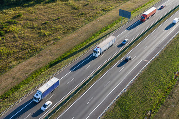 aerial view of highway