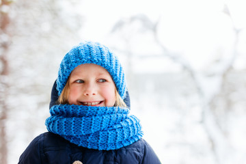 Little girl outdoors on winter