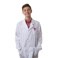 Cute teenager boy over white isolated background