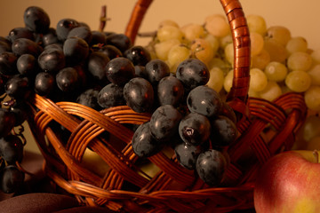 still life grape in basket