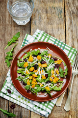 pumpkin arugula salad barley dried cranberries