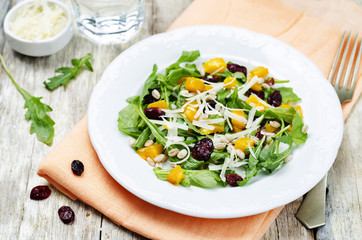 pumpkin arugula salad barley dried cranberries