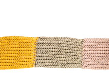 knitted piece of scarf isolated
