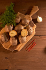 baked potatoes and spices