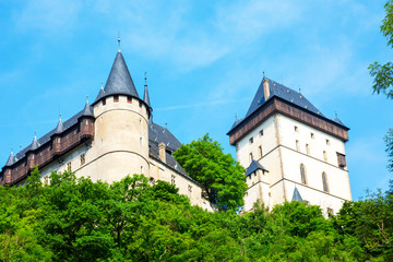 Fototapeta na wymiar Karlstejn Royal Castle. Central Bohemia, Karlstejn village, Czech Republic 