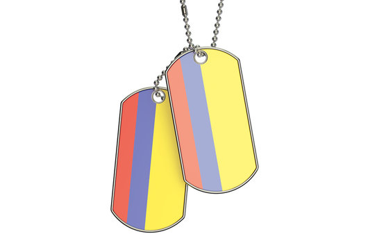 Colombian Dog Tags, 3D rendering