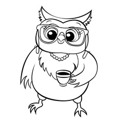 vector owl coloring page