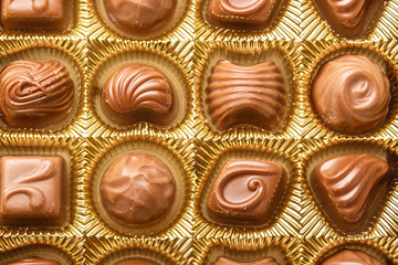 Chocolate sweets close up