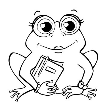 vector frog coloring page