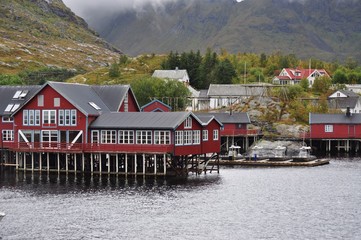 Lofoten islands, A is a small fishing village in the municipality of Moskenes in Nordland county, Norway.