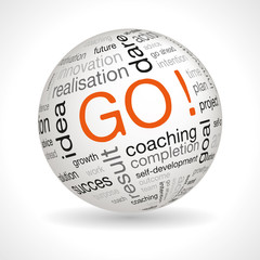 Go theme sphere with keywords