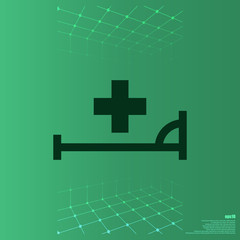 Vector icon with bed and cross