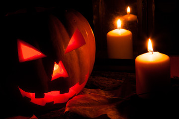 calabaza con velas