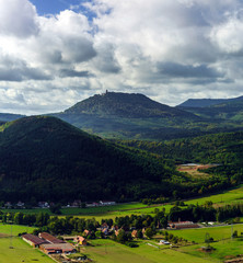 Majestic overview to the beautiful valley from the top of the hi