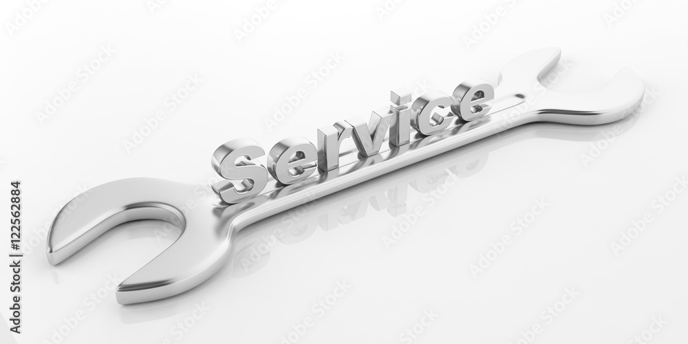 Poster spanner on white background. 3d illustration