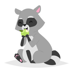 Funny raccoon vector illustration.