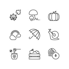 Line icons. Autumn. Flat symbols