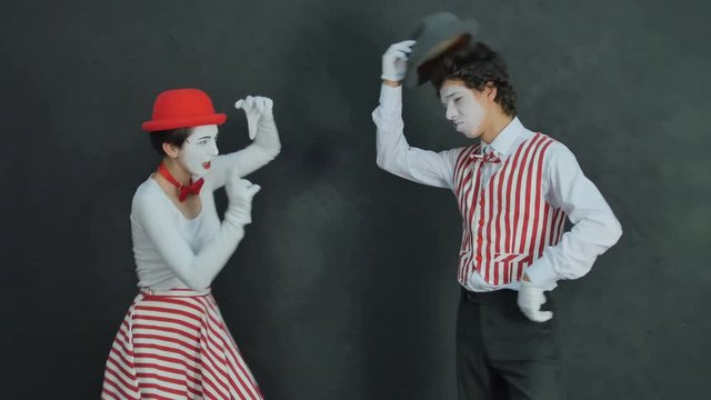 Young mimes photographed