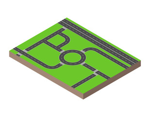 Road map. 3D isometric. Vector illustration.