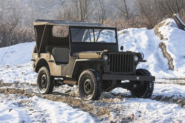 Willys Jeep.
Military vehicle used in Second World War made in America
