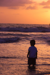 Beautiful cloudscape over the sea, sunset shot
