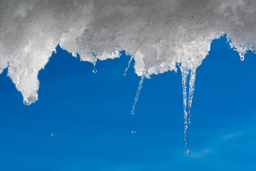 Naklejka na ściany i meble Melting Snow Dripping Ice