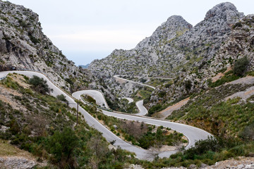 Serpentine road direction sa calobra, majorca