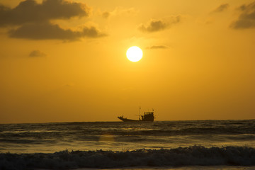 Beautiful cloudscape over the sea, sunset shot