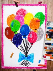 Fototapeta na wymiar colorful drawings: colorful balloons