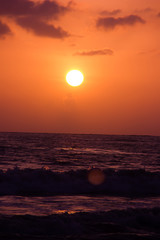 Beautiful cloudscape over the sea, sunset shot