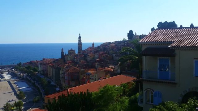 Panoramic View on the Bay of Menton, French Riviera