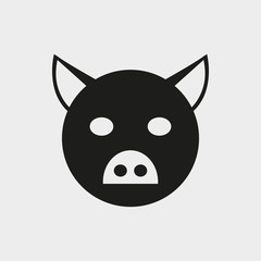 pig icon stock vector illustration flat design