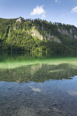 Mountain lake Vorderer Langbathsee in Salzkammergut, Upper Austria