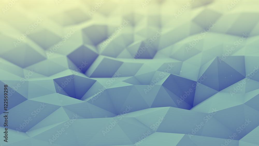 Poster toned polygonal geometric background 3d render